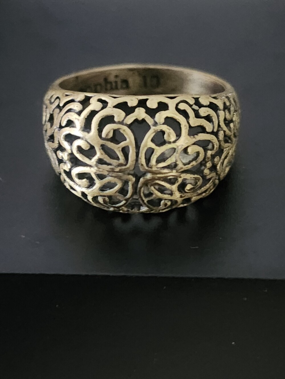Lia Sophia Tendril Intricate Filigree Gold-Tone Ring
